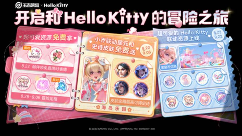 《王者荣耀》和Hello Kitty联动玩法