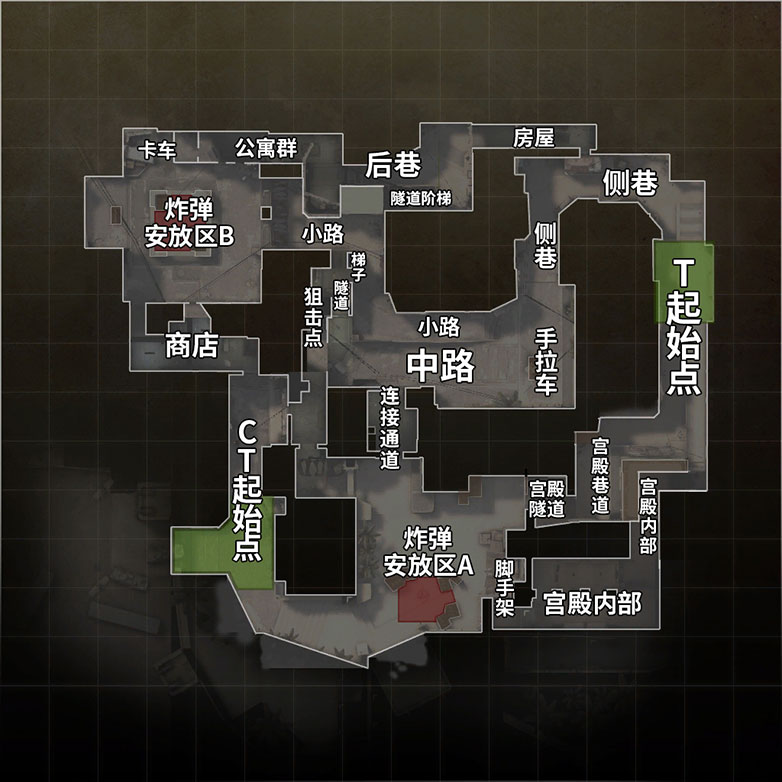 《CSGO》荒漠迷城地图及点位介绍