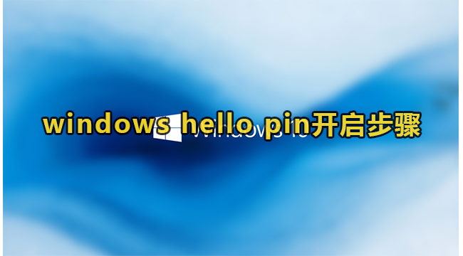 windows hello pin怎么开启