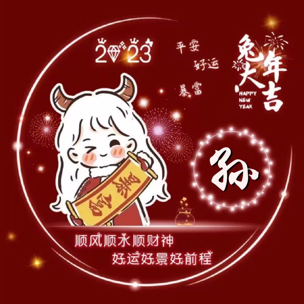 《小红书》2023兔年姓氏头像分享