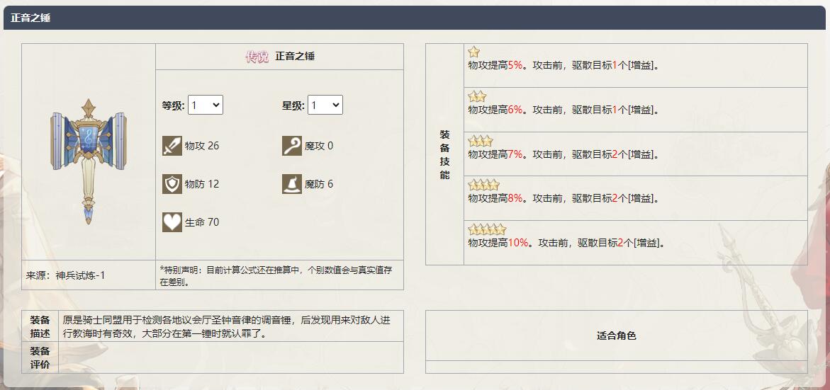 《铃兰之剑为这和平的世界》正音之锤武器介绍