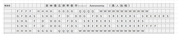 《原神》Astronomia琴谱