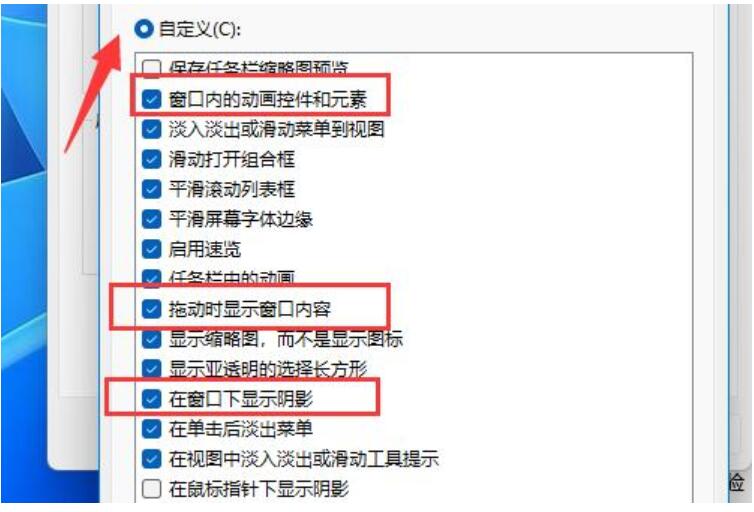 win11窗口动画效果设置