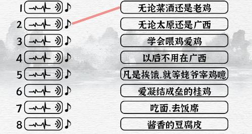 《一字一句》浪漫广西通关攻略答案