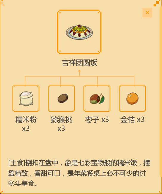 《小森生活》吉祥团圆饭食谱配方