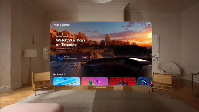 在Apple Vision Pro头显首发阵容中，已确认整合HBO Max、自家的Apple TV+及Disney+等精彩影视资源